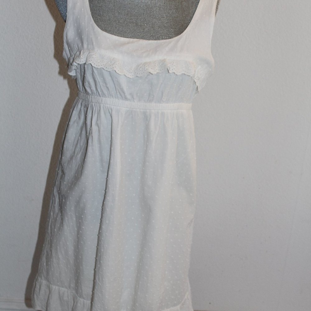 Sam & Max White Cotton Dress - Sleeveless Ruffles